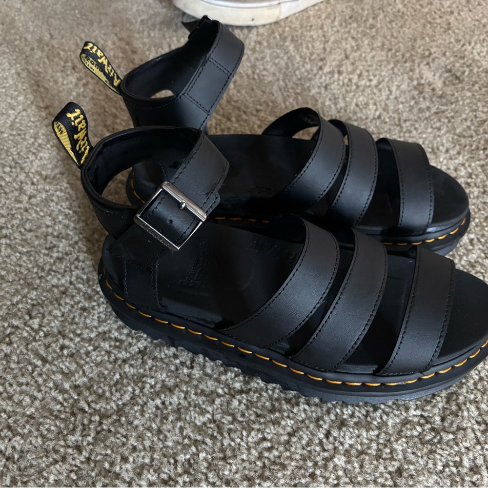 Dr. Martens Black Gladiator Sandals with Platform Sole